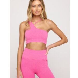 NEW Spiritual Gangster Ribbed Pink Bra and Legging Set